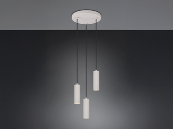Moderne Cluster Pendelleuchte SOKA 3-flammig aus Metall Hellgrau Ø 28cm