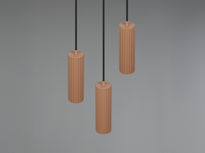 Moderne Cluster Pendelleuchte SOKA 3-flammig Metall Hellgrau & Coffee Ø 28cm