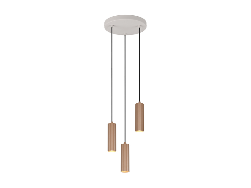 Moderne Cluster Pendelleuchte SOKA 3-flammig Metall Hellgrau & Coffee Ø 28cm