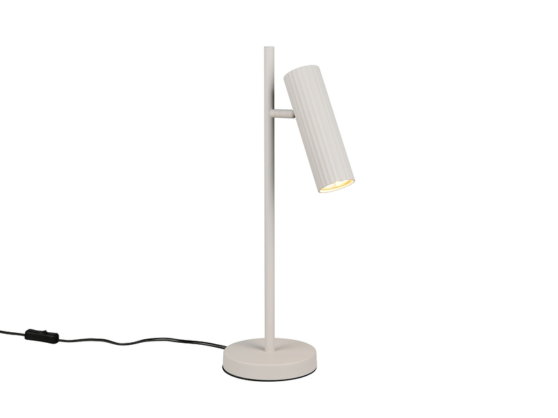 Große Tischlampe SOKA Metall Hellgrau mit schwenkbarem Spot, Höhe 50cm