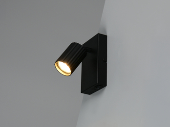 Innen Wandstrahler SOKA Schwarz mit Schalter, Spot schwenkbar, Höhe 15cm