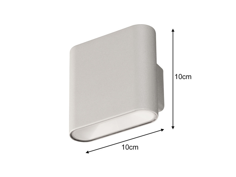 Akku Außenleuchte MAGNETIC Silber mit Bewegungsmelder, Breite 10cm
