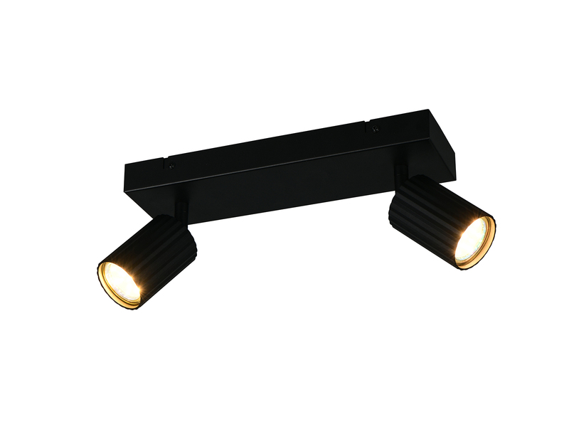 Deckenstrahler SOKA 2-flammig aus Metall Schwarz, Breite 30cm