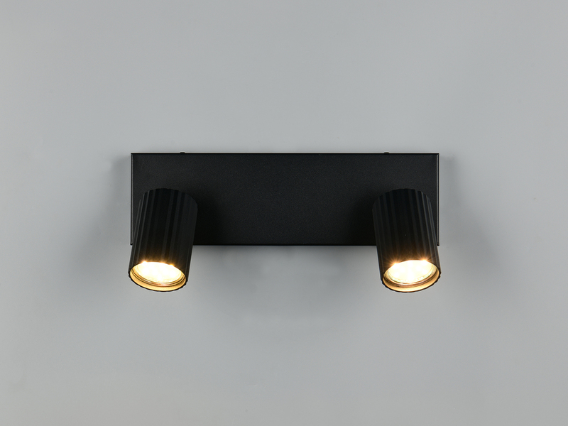 Deckenstrahler SOKA 2-flammig aus Metall Schwarz, Breite 30cm