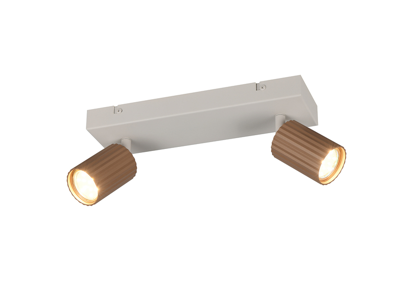 Deckenstrahler SOKA 2-flammig aus Metall Grau & Coffee, Breite 30cm