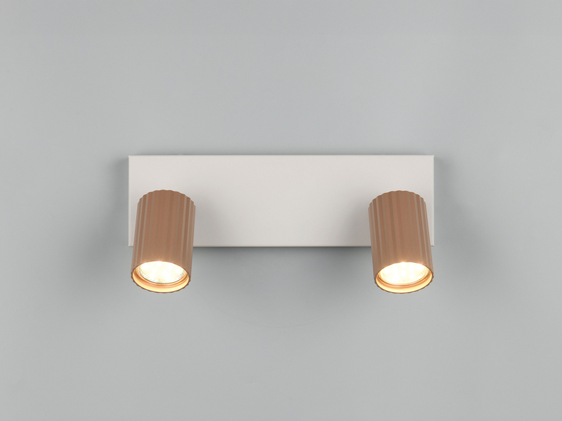 Deckenstrahler SOKA 2-flammig aus Metall Grau & Coffee, Breite 30cm