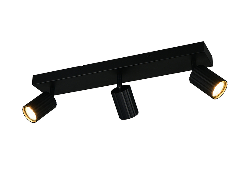Deckenstrahler SOKA 3-flammig aus Metall Schwarz, Breite 50cm