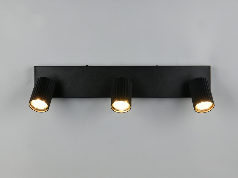 Deckenstrahler SOKA 3-flammig aus Metall Schwarz, Breite 50cm