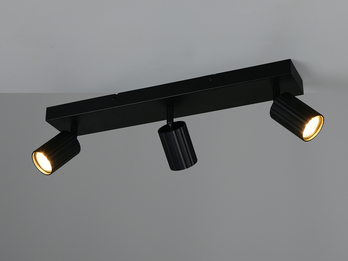 Deckenstrahler SOKA 3-flammig aus Metall Schwarz, Breite 50cm
