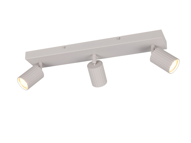 Deckenstrahler SOKA 3-flammig aus Metall Hellgrau, Breite 50cm
