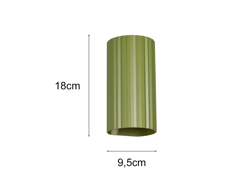 LED Wandleuchte mit Up and Down Lichteffekt, Metall Grün, Höhe 18cm