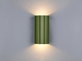 LED Wandleuchte mit Up and Down Lichteffekt, Metall Grün, Höhe 18cm