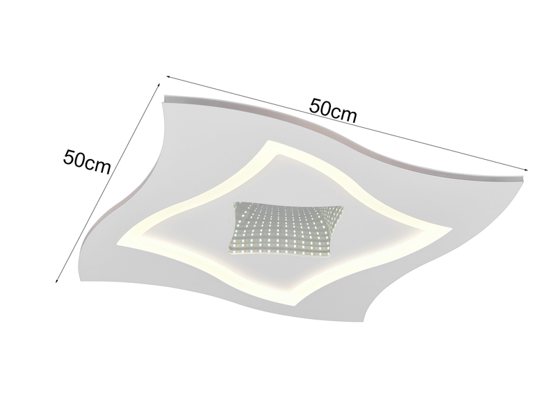 LED Deckenleuchte KLINT flach mit Fernbedienung & RGB, dimmbar Quadrat 50cm