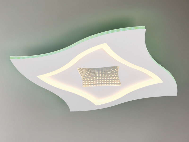 LED Deckenleuchte KLINT flach mit Fernbedienung & RGB, dimmbar Quadrat 50cm