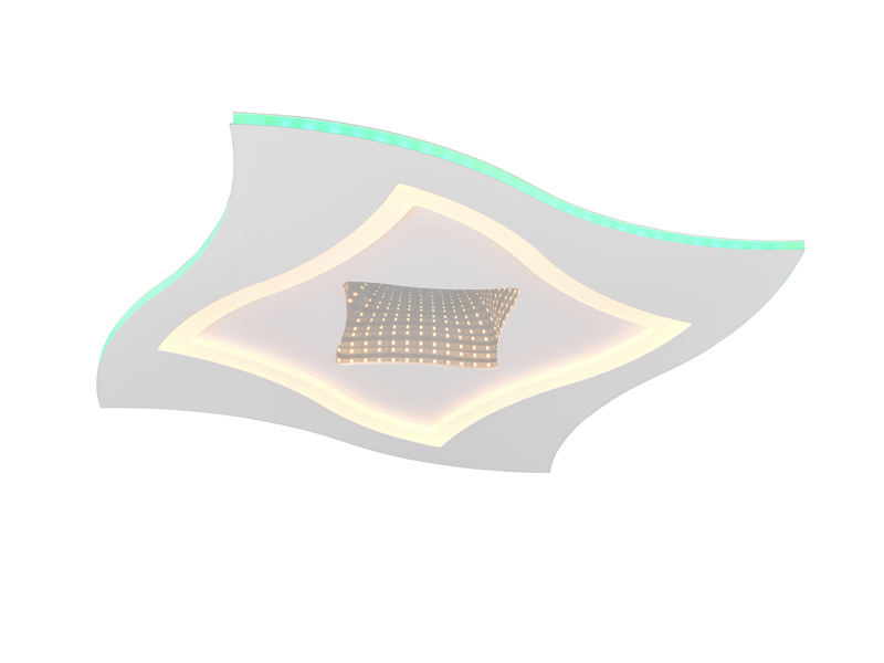 LED Deckenleuchte KLINT flach mit Fernbedienung & RGB, dimmbar Quadrat 50cm