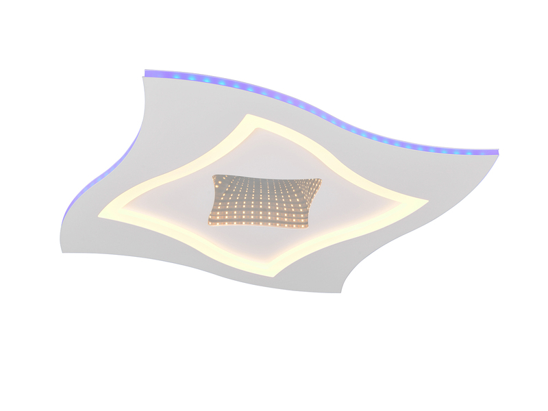 LED Deckenleuchte KLINT flach mit Fernbedienung & RGB, dimmbar Quadrat 50cm
