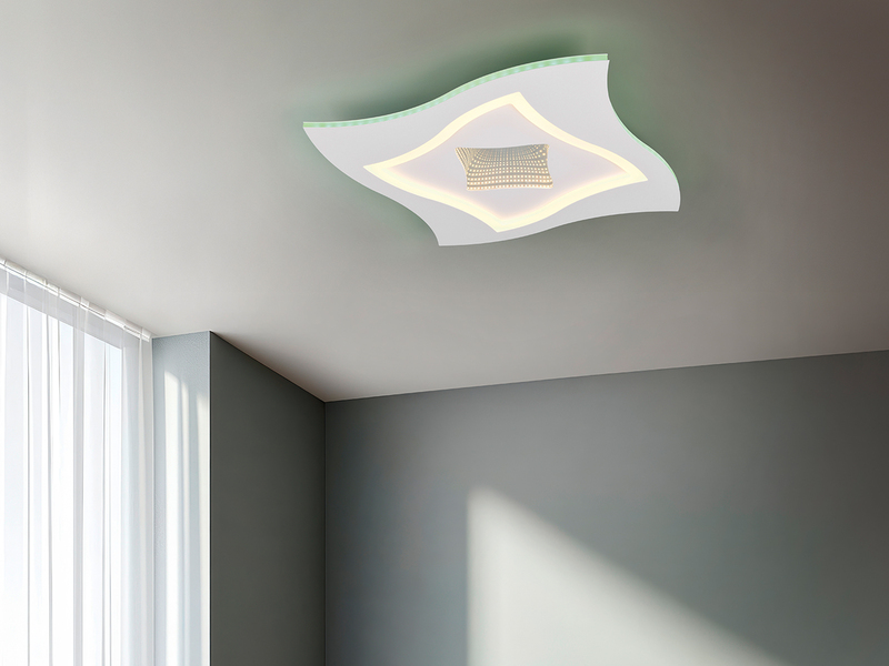 LED Deckenleuchte KLINT flach mit Fernbedienung & RGB, dimmbar Quadrat 50cm