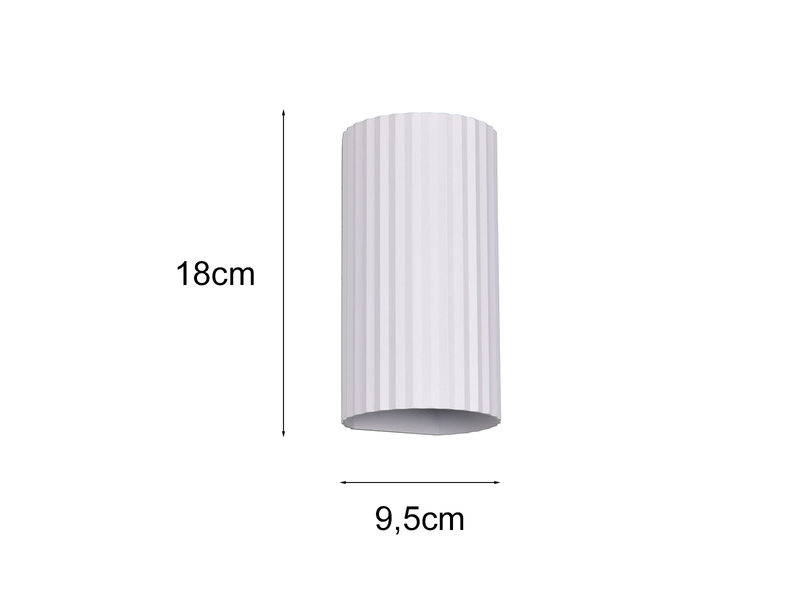 LED Wandleuchte mit Up and Down Lichteffekt, Metall Weiß, Höhe 18cm