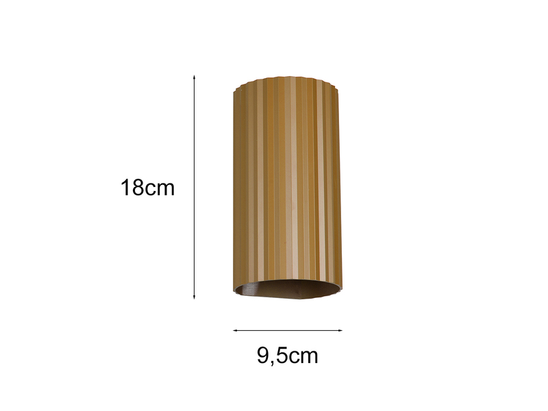 LED Wandleuchte mit Up and Down Lichteffekt, Metall Coffee, Höhe 18cm