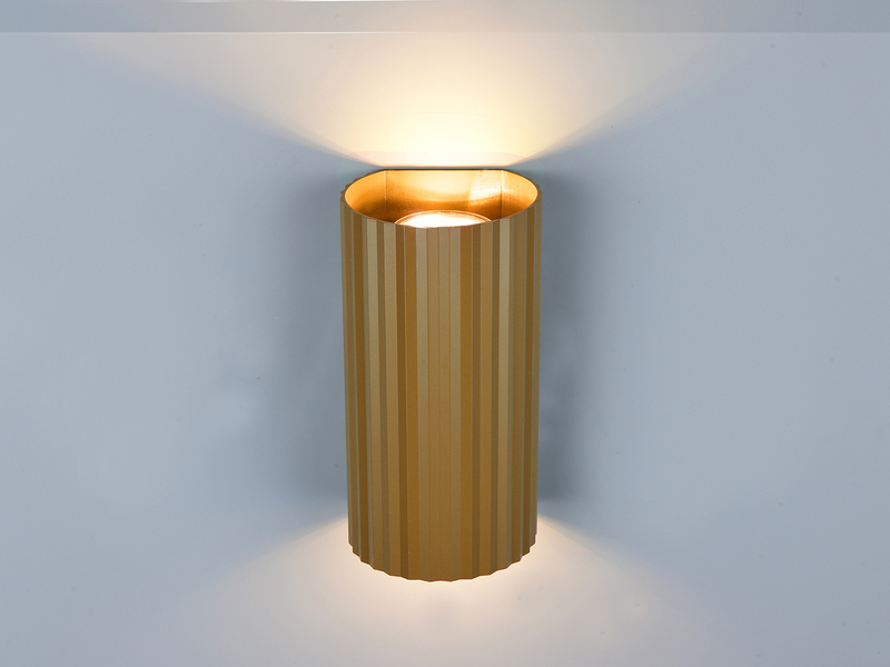 LED Wandleuchte mit Up and Down Lichteffekt, Metall Coffee, Höhe 18cm
