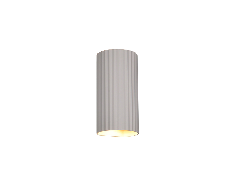 LED Wandleuchte mit Up and Down Lichteffekt, Metall Hellgrau, Höhe 18cm