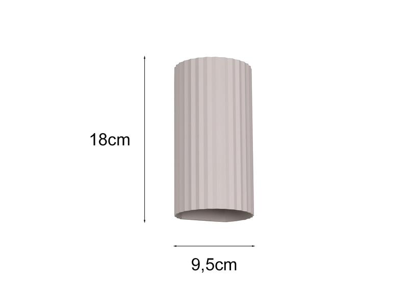 LED Wandleuchte mit Up and Down Lichteffekt, Metall Hellgrau, Höhe 18cm