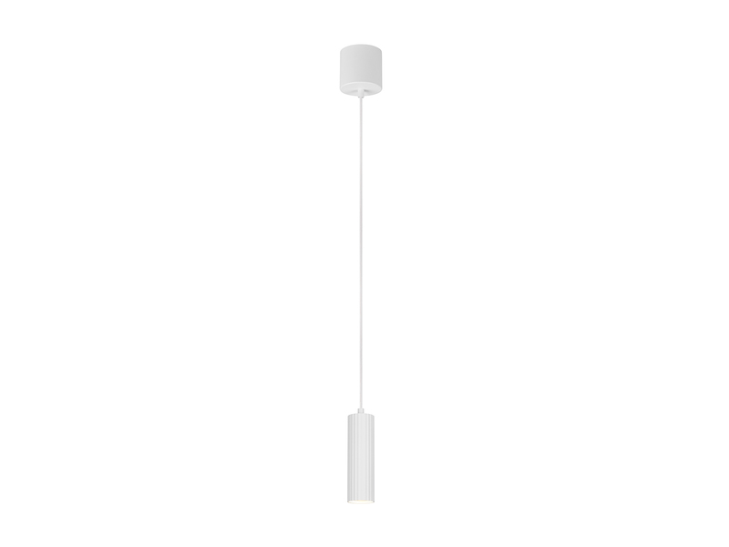 Kleine LED Pendelleuchte einflammig aus Metall Weiß Ø 5,5cm