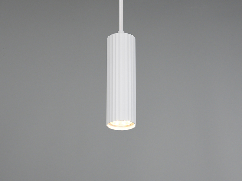 Kleine LED Pendelleuchte einflammig aus Metall Weiß Ø 5,5cm