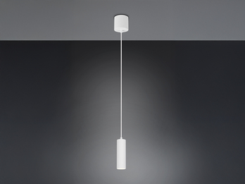 Kleine LED Pendelleuchte einflammig aus Metall Weiß Ø 5,5cm