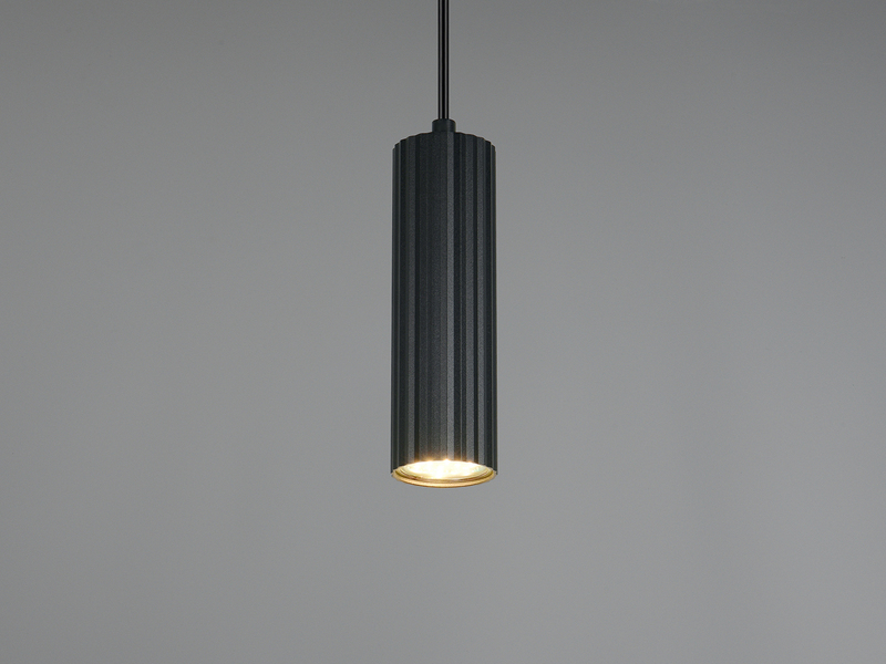 Kleine LED Pendelleuchte einflammig aus Metall Schwarz Ø 5,5cm