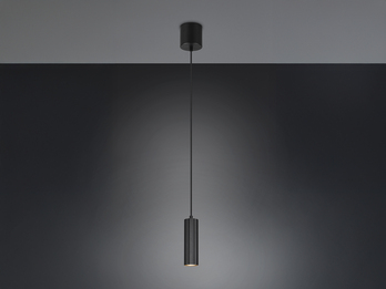 Kleine LED Pendelleuchte einflammig aus Metall Schwarz Ø 5,5cm