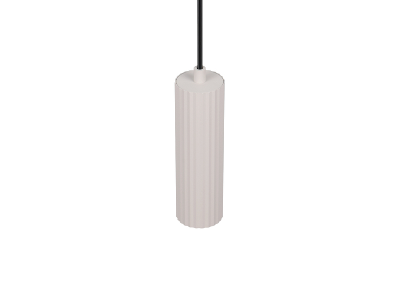 Kleine LED Pendelleuchte einflammig aus Metall Hellgrau Ø 5,5cm