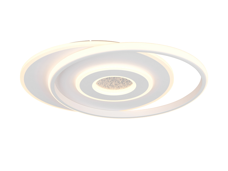 LED Deckenleuchte NAZAR Metall in Weiß, flach, dimmbar über Schalter B 49cm