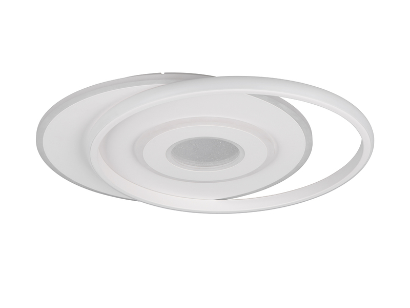 LED Deckenleuchte NAZAR Metall in Weiß, flach, dimmbar über Schalter B 49cm