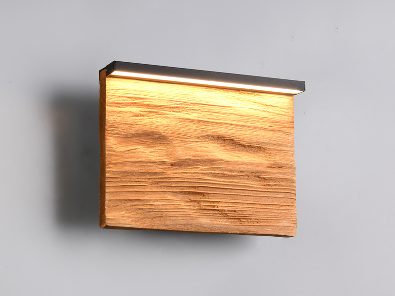 LED Wandleuchte KALEA aus Naturholz flach & dimmbar, Breite 20cm