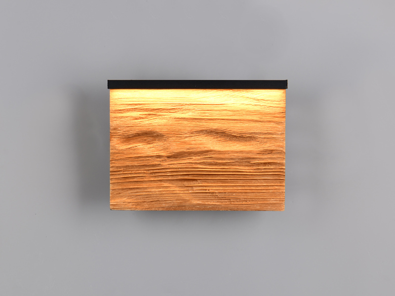 LED Wandleuchte KALEA aus Naturholz flach & dimmbar, Breite 20cm