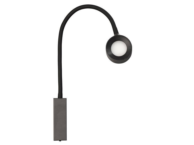 Akku Wandleuchte MAGNETIC Schwarz, abnehmbarer Leuchtenkopf, Breite 7,5cm