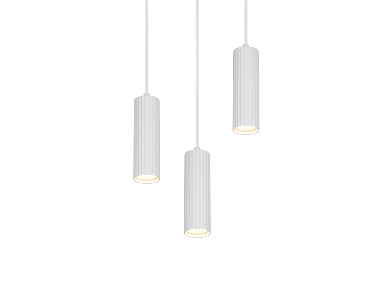 Moderne LED Cluster Pendelleuchte 3-flammig aus Metall Weiß Ø 28cm