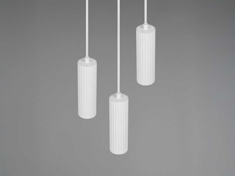 Moderne LED Cluster Pendelleuchte 3-flammig aus Metall Weiß Ø 28cm