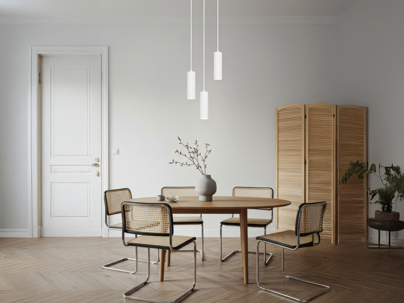 Moderne LED Cluster Pendelleuchte 3-flammig aus Metall Weiß Ø 28cm