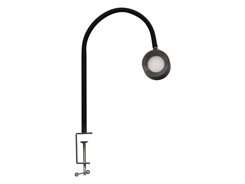 Akku Klemmleuchte MAGNETIC Schwarz, abnehmbarer Leuchtenkopf, Höhe 46cm