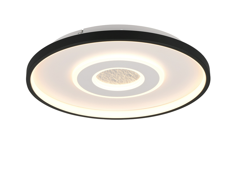 LED Deckenleuchte NAZAR Schwarz Weiß, flach, dimmbar über Schalter Ø 40cm