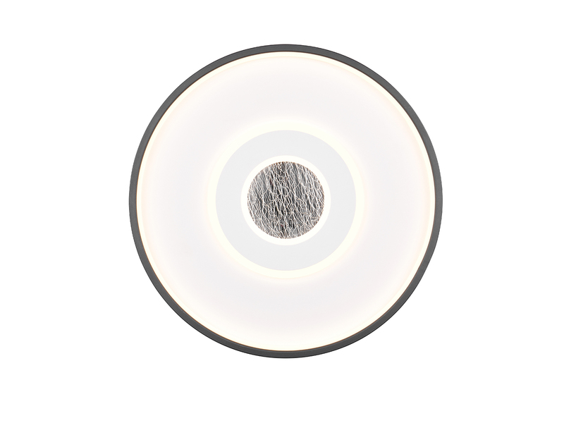 LED Deckenleuchte NAZAR Schwarz Weiß, flach, dimmbar über Schalter Ø 40cm