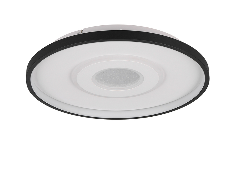 LED Deckenleuchte NAZAR Schwarz Weiß, flach, dimmbar über Schalter Ø 40cm