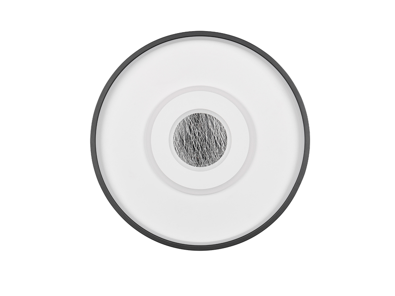 LED Deckenleuchte NAZAR Schwarz Weiß, flach, dimmbar über Schalter Ø 40cm