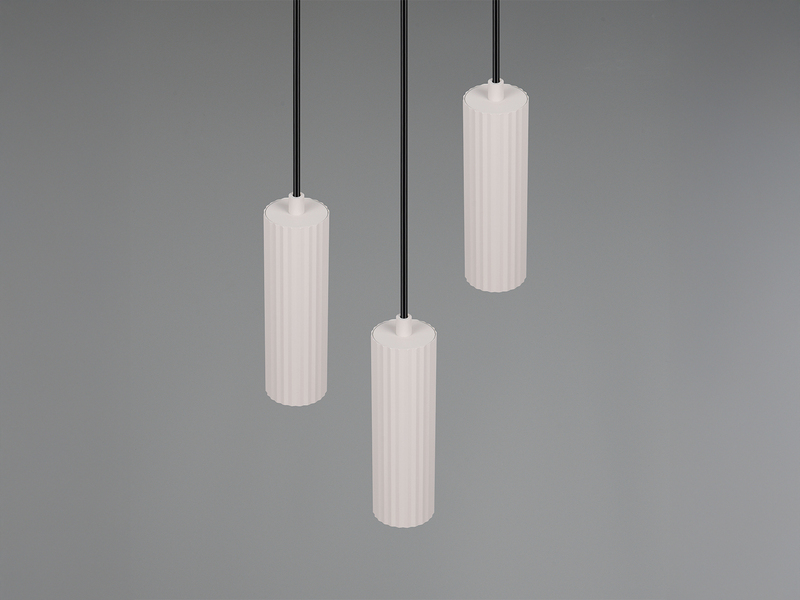 Moderne LED Cluster Pendelleuchte 3-flammig Hellgrau Ø 28cm