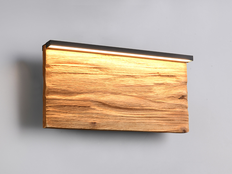 LED Wandleuchte KALEA aus Naturholz flach & dimmbar, Breite 30cm