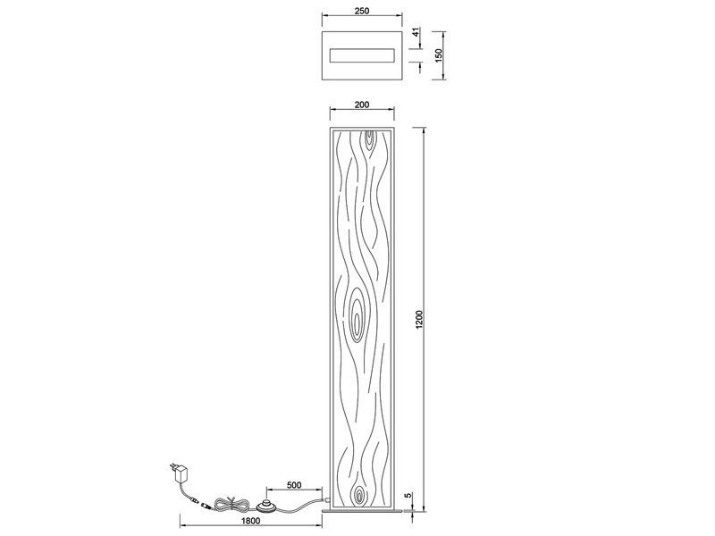 LED Stehleuchte KALEA klein aus Naturholz dimmbar, Höhe 120cm