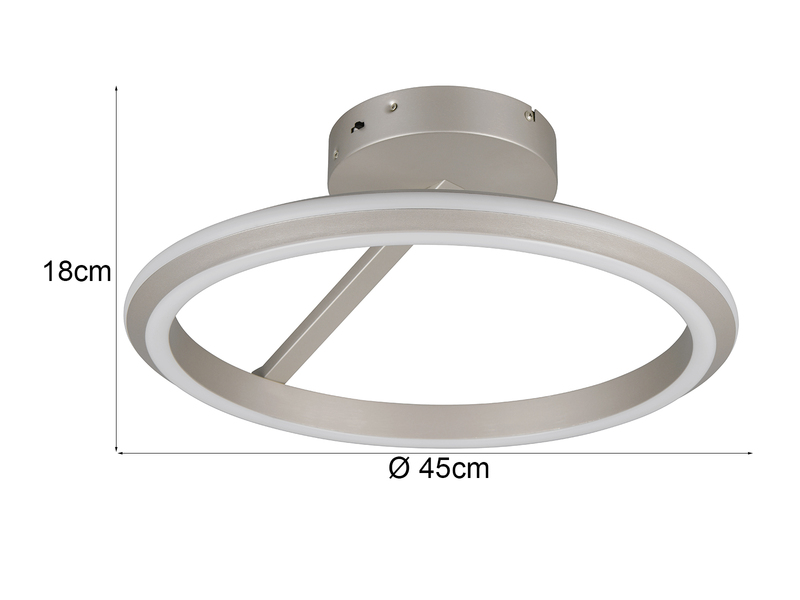 Deckenleuchte AMADOR Silber LED dimmbar Lichtfarbe einstellbar Ø45cm