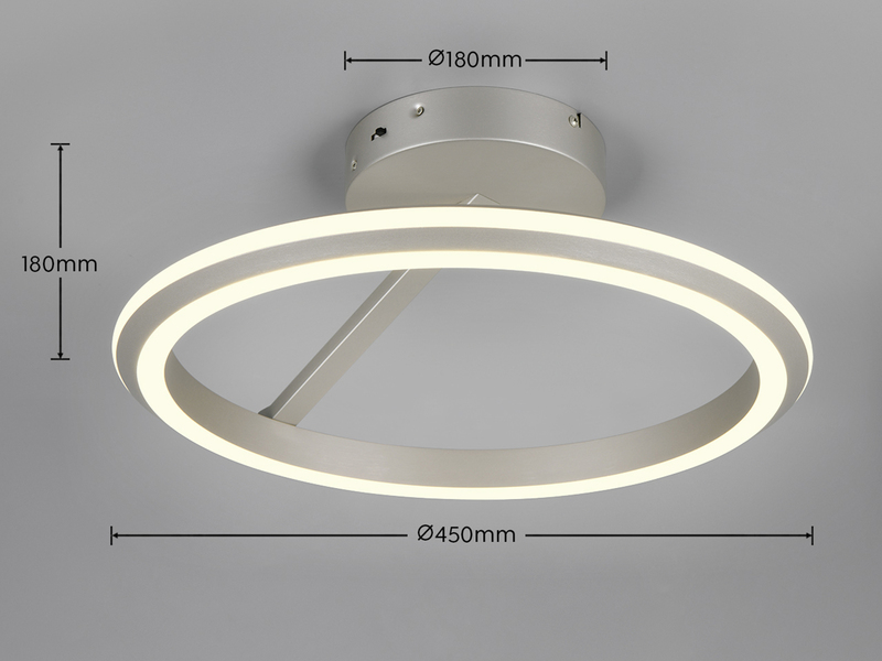 Deckenleuchte AMADOR Silber LED dimmbar Lichtfarbe einstellbar Ø45cm